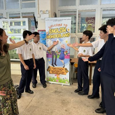 20241015_Students were practising how to read aloud the slogan